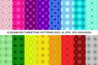 16 Seamless ThreeTone Circle Patterns: Elegant, Versatile, and Ready to Use