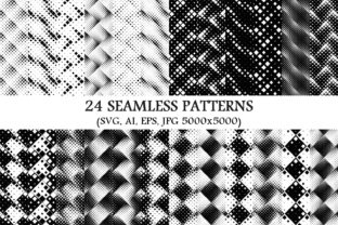24 Seamless Square Patterns & 24 Monochrome Diagonal Square Backgrounds: A Creative Designer’s Essential Toolkit