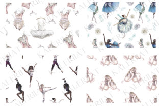 Watercolor Ballet Patterns Set